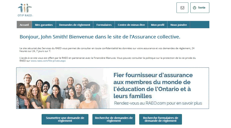 Mes demandes de règlement (site protégé à l’intention des participants du RAEO)