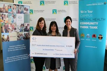 Le RAEO donne 10 000 $ à l’ACSM (Ontario) pour la santé mentale sur campus